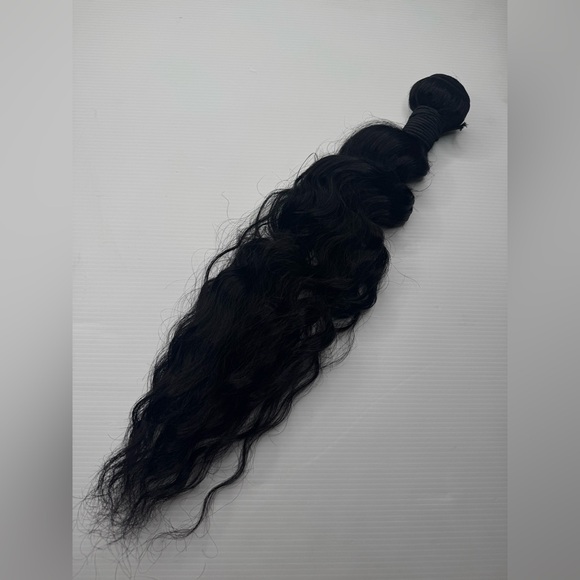 20” Deep Wave Human Hair Blend Bundle – Soft, Natural Black, Heat-Safe, - Picture 5 of 5